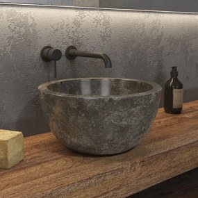 KARAG  LEYLA Νιπτήρας επικαθήμενος πέτρινος LEYLA Grey KARAG Ø40x20cm KARAG-5206836064895