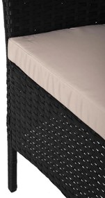 Σετ Κήπου Σαλόνι STASIA 4 τεμ Συνθετικό Rattan Μαύρο με Καπουτσίνο Μαξιλάρια