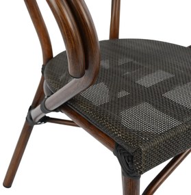 Καρέκλα - Πολυθρόνα CLAY C5025 Αλουμινίου Bamboo Look Καφέ με Textline 60,5x59x81 εκ. 60.5x59x81 εκ.