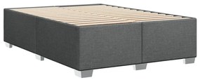 Κρεβάτι Boxspring με Στρώμα Σκούρο Γκρι 140x190 εκ. Υφασμάτινο - Γκρι