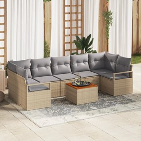 vidaXL Σετ Σαλονιού Κήπου 8 pcs Μπεζ, ανοιχτό γκρι