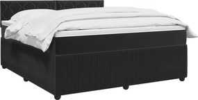 vidaXL Κρεβάτι box spring με στρώμα Μαύρο 140 x 190 cm Βελούδο