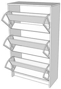 Παπουτσοθήκη Hugo 23 Γκρί Δρύς 67x28x119 εκ. 67x28x119 εκ.