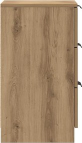 vidaXL Κομοδίνα 2 τεμ.Αρτισιανή Δρυς 40x36x65 εκ. Επεξ. Ξύλο