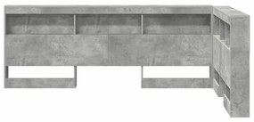 vidaXL Κεφαλάρι Αποθήκης Γκρι σκυροδέματος 120 cm Επεξεργασμένο ξύλο