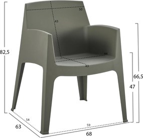 ΠΟΛΥΘΡΟΝΑ ΠΟΛΥΠΡΟΠΥΛΕΝΙΟΥ SLEEK HM6370.05 DARK OLIVE GREEN 68x63x82,5Υεκ.