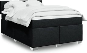 vidaXL Κρεβάτι Boxspring με Στρώμα Μαύρο 160x200 εκ. Υφασμάτινο