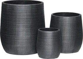 FLOWER POT-16 Set 3 τεμαχίων, Cement Απόχρωση Anthracite   1τμχ