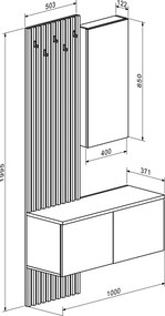 Έπιπλο εισόδου Arika pakoworld λευκό-sonoma 100x37x199.5εκ