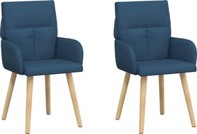 vidaXL Καρέκλες φαγητού 2 pcs Ύφασμα Μπλε 60 x 56 x 96 εκ
