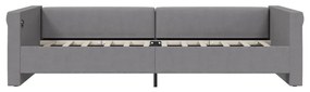vidaXL Καναπές Κρεβάτι με Έξοδο USB Ανοιχτό Γκρι 90x200εκ. Υφασμάτινος