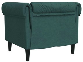vidaXL Πολυθρόνα Chesterfield Σκούρο Πράσινο Υφασμάτινη