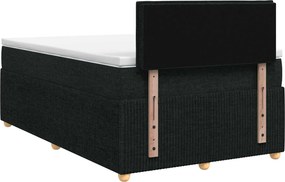 vidaXL Κρεβάτι box spring με στρώμα Μαύρο 120 x 190 cm Ύφασμα