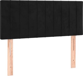 vidaXL Κρεβάτι Boxspring με Στρώμα Μαύρο 100x200 εκ. Βελούδινο