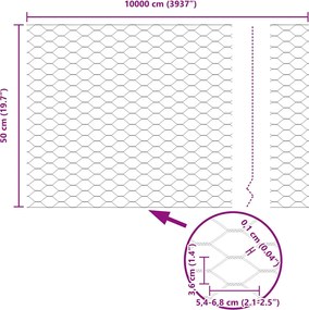 vidaXL Φράχτης Εξαγώνου Γκρι 0,5 x 100 μ PVC