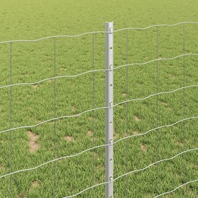 vidaXL Περίφραξη Euro με Στήλη 25 x 1 m Γαλβανισμένος Χάλυβας Ασημί