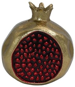 Διακοσμητικό Επιτραπέζιο Pomegranate 947-124-005 8x10x11cm Gold-Red Αλουμίνιο