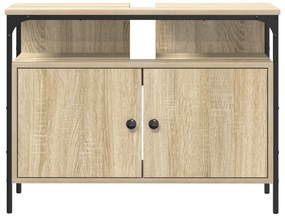 vidaXL Νιπτήρας Μπάνιου Καμπίνα Σονομά Οξιά 80x30x60 εκ Επεξεργασμένο Ξύλο