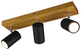 Φωτιστικό Οροφής - Σποτ Marley 812400332 3xGU10 35W 44x9x16cm Black Mat Trio Lighting Metal,Wood