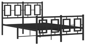 vidaXL Πλαίσιο Κρεβατιού με Κεφαλάρι&Ποδαρικό Μαύρο 120x200εκ. Μέταλλο
