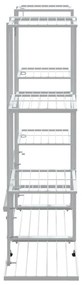vidaXL Βάση Λουλουδιών Λευκή 94,5 x 25 x 89 εκ. Σιδερένια
