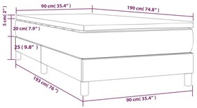 ΚΡΕΒΑΤΙ BOXSPRING ΜΕ ΣΤΡΩΜΑ TAUPE 90X190 ΕΚ.ΥΦΑΣΜΑΤΙΝΟ 3144041