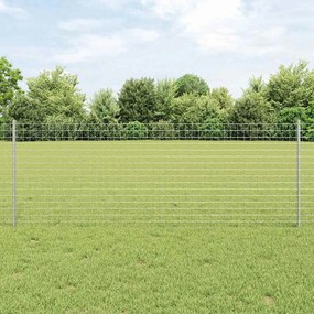 vidaXL Φράχτης με Στήλες. Ασημί 0.8 x 10 m Ατσάλι