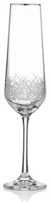 Ποτήρι Σαμπάνιας Sandra Ασημι Ρίγα 200ml - Crystalex - 6 ΤΜΧ