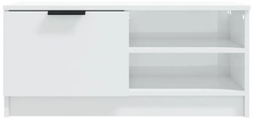 vidaXL Έπιπλο Τηλεόρασης Γυαλ. Λευκό 80x35x36,5 εκ. Επεξεργασμένο Ξύλο