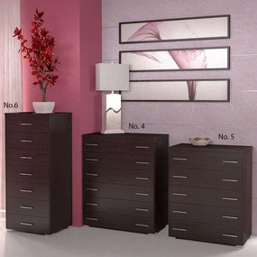 Συρταριέρα Νο.6 60x123x45 Με 7 Συρτάρια Wenge  SARRIS809716