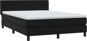 vidaXL Κρεβάτι Boxspring με Στρώμα Μαύρο 160x210 εκ. Βελούδινο