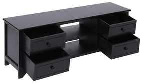 vidaXL Έπιπλο Τηλεόρασης Μαύρο 108x30x40 εκ. από Μασίφ Ξύλο Παυλώνιας