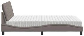 vidaXL Κρεβάτι με Στρώμα Taupe 140x190 εκ. Υφασμάτινο