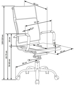 Καρέκλα γραφείου Houston 228, Μαύρο, 108x55x66cm, 16 kg, Με ρόδες, Με μπράτσα, Μηχανισμός καρέκλας: Κλίση | Epipla1.gr