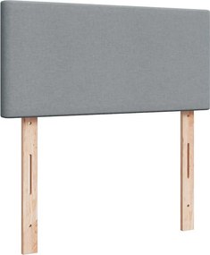 vidaXL Κρεβάτι Boxspring με Στρώμα Ανοιχτό Γκρι 90x190 εκ. Υφασμάτινο