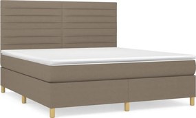 vidaXL Κρεβάτι Boxspring με Στρώμα Taupe 160x200 εκ. Υφασμάτινο