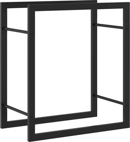 vidaXL Ραφιέρα Καυσόξυλων Ματ Μαύρο 50x28x56 εκ. Ατσάλι