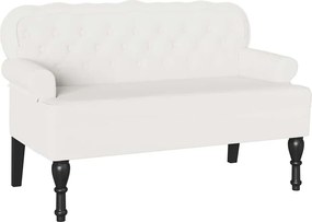 vidaXL Καναπές Chesterfield Λευκό 119,5 x 64,5 x 75 εκ. Τεχνητό Δέρμα