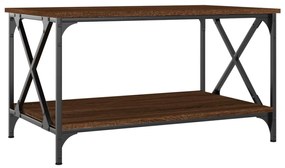 vidaXL Τραπεζάκι Σαλονιού Καφέ Δρυς 80x50x45 εκ. Επεξ. Ξύλο + Σίδηρος