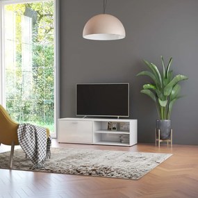 vidaXL Έπιπλο Τηλεόρασης Γυαλιστερό Λευκό 120x34x37 εκ. Επεξ. Ξύλο