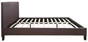 Επενδυμένο Κρεβάτι με Στρώμα BECCA Διπλό Καφέ Τεχνόδερμα 150x200εκ 157x207x96 εκ.