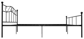 vidaXL Πλαίσιο Κρεβατιού Μαύρο 180 x 200 εκ. Μεταλλικό
