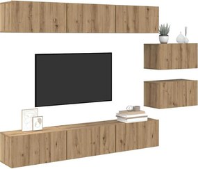 vidaXL Σετ επίπλου τηλεόρασης 8 τμχ. Artisan Oak