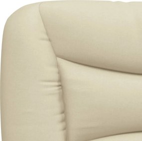 vidaXL Κρεβάτι με Στρώμα Hvar Κρεμ 180x200 εκ. Υφασμάτινο