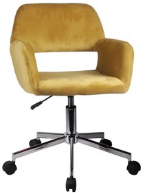 Καρέκλα Γραφείου ArteLibre KLOI Κίτρινο Βελούδο 37x42x78-90cm