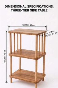 Βοηθητικό Τραπεζάκι Πεύκο MELOR 40x30x75