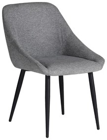 Chair Loukrizia light grey fabric-black metal leg 56x63.5x82cm 56x63.5x82 εκ.