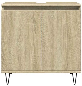 vidaXL Ντουλάπι Μπάνιου Sonoma Δρυς 58 x 33 x 60 εκ. από Επεξεργ. Ξύλο