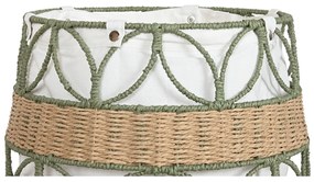 Διακοσμητικό Καλάθι Home ESPRIT Λευκό Πράσινο Φυσική ίνα (x2)