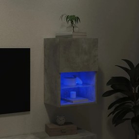 vidaXL Έπιπλο Τηλεόρασης με LED Γκρι Σκυροδέματος 40,5x30x60 εκ.